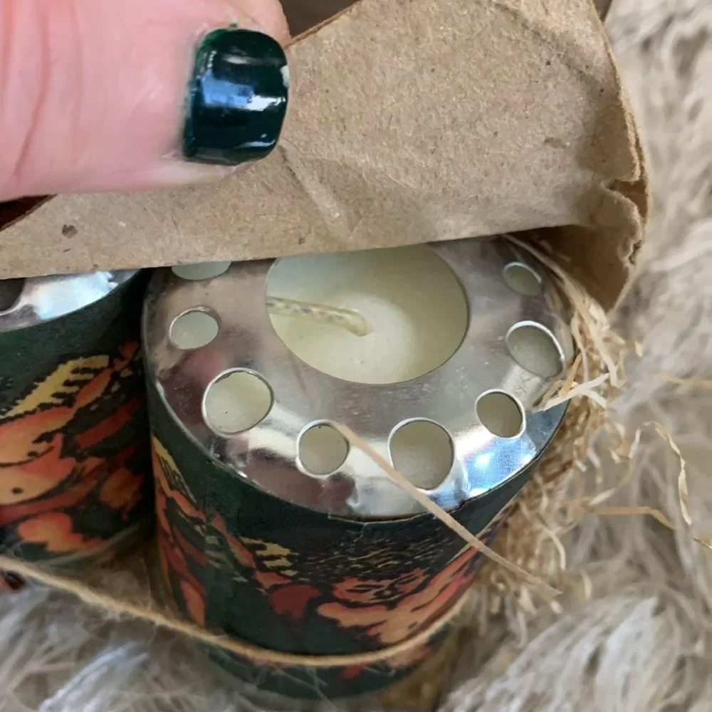 VOTIVO Set‎ Of 4 Cupid Paper Wrapped  Candles Made In Mexico